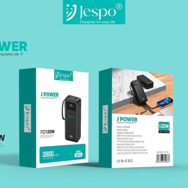 Jespo J POWER DX273 30000mAh 120W PD Fast Charging Power Bank